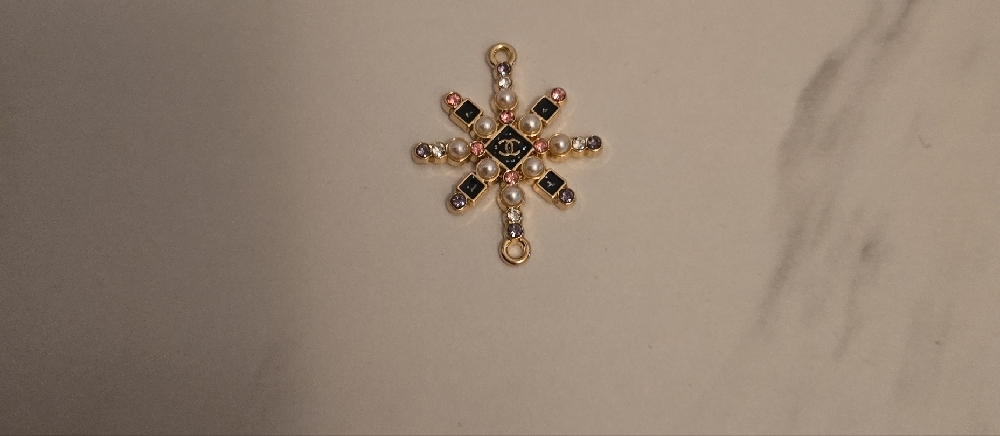 Chanel Gold, Pink, White and Black Celestial/Snowflake Charm